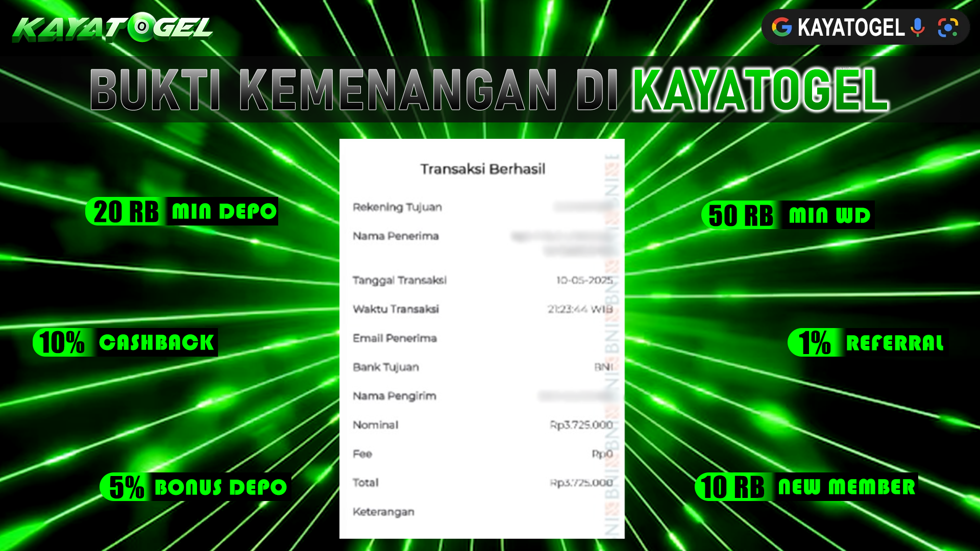 KAYATOGEL JACKPOT TOGEL PASARAN LONDON4D Rp.3.725.000.,- LUNAS