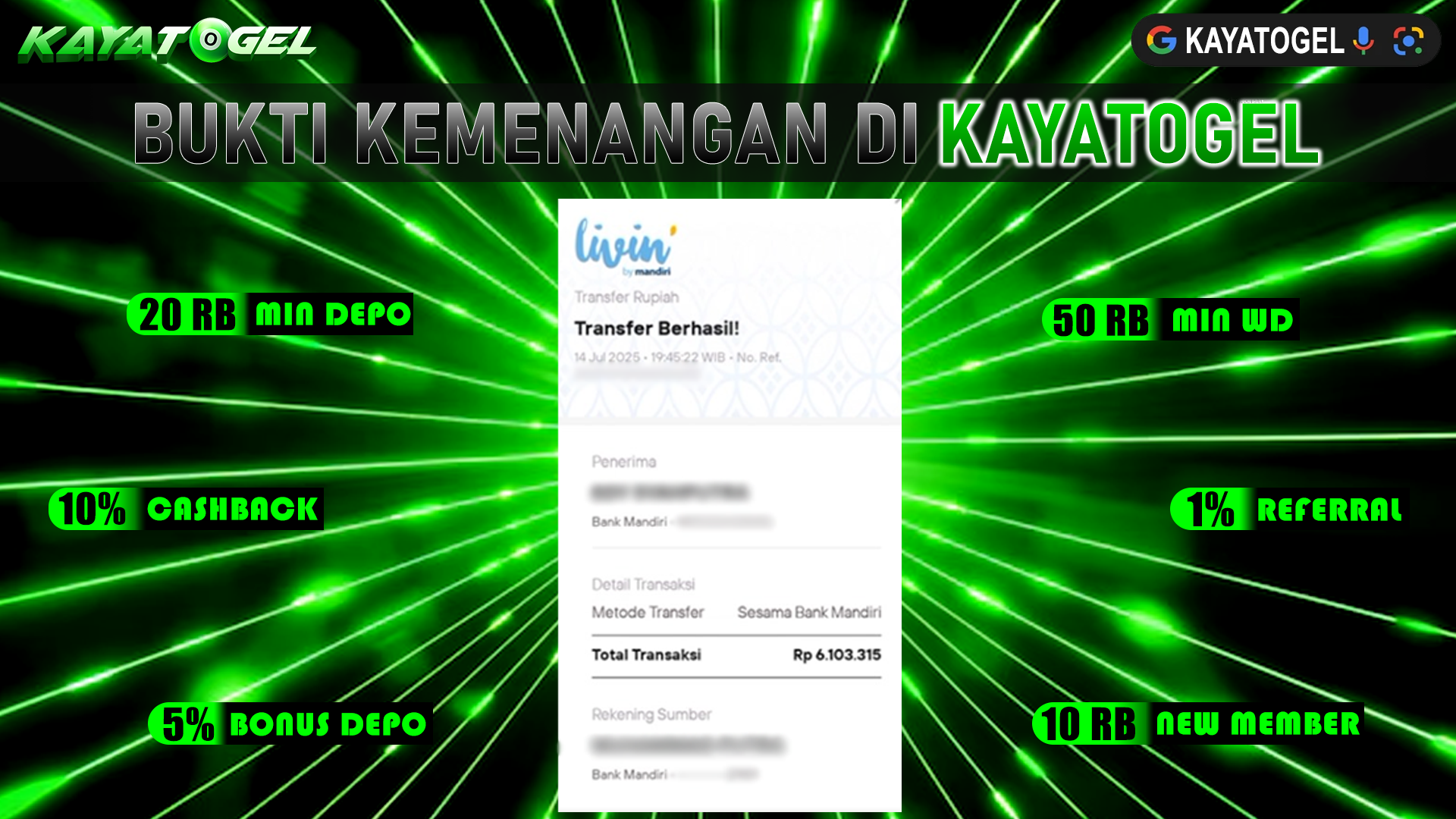 KAYATOGEL JACKPOT TOGEL PASARAN FRANKFURT Rp.6.103.315.,- LUNAS