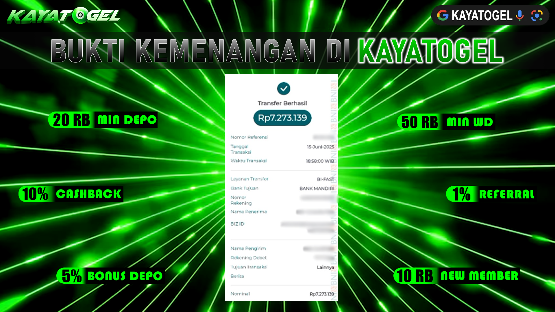 KAYATOGEL JACKPOT TOGEL PASARAN SINGAPORE Rp.7.273.139.,- LUNAS