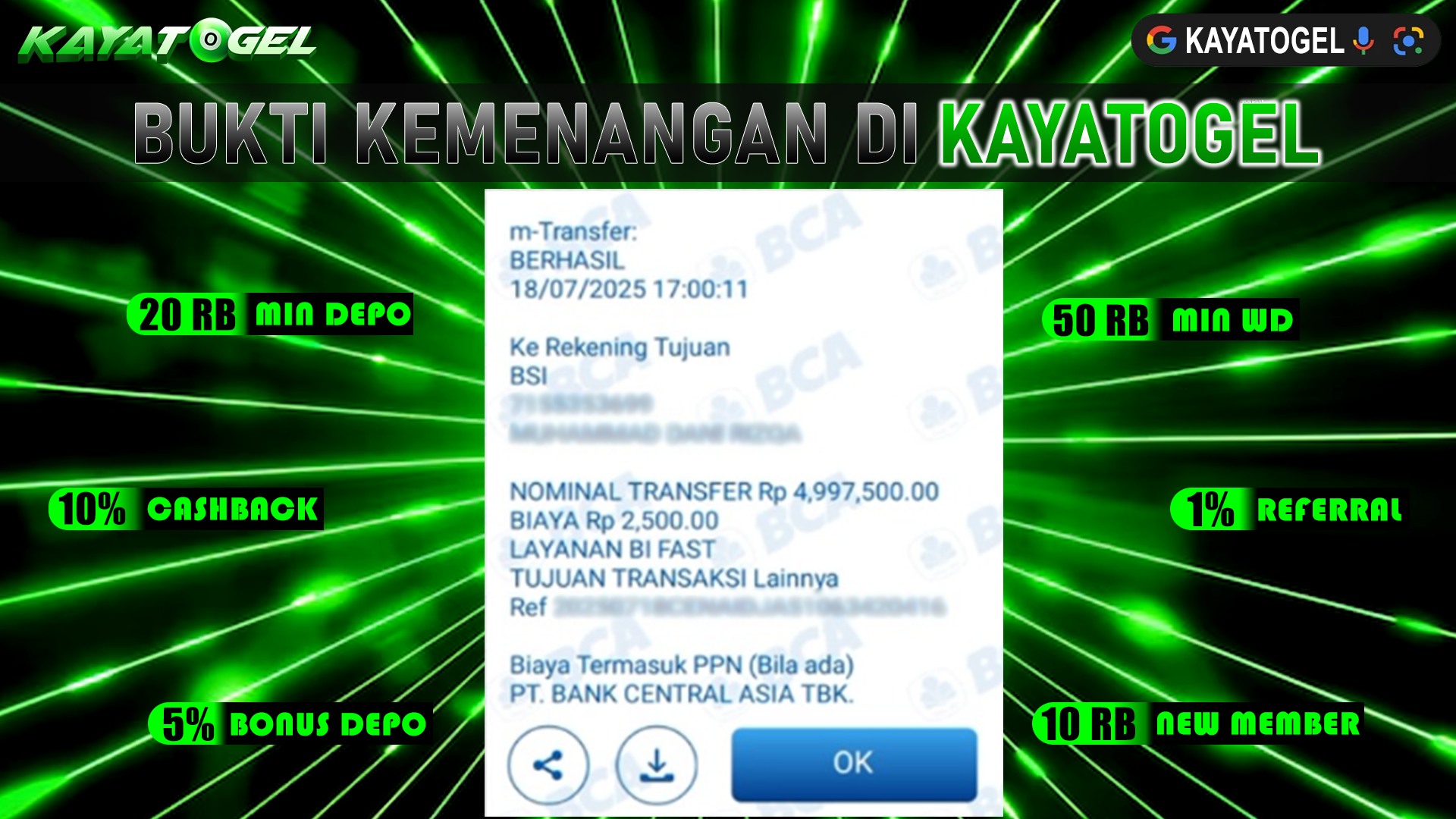 KAYATOGEL JACKPOT TOGEL PASARAN TOTO MACAU Rp.4.997.500.,- LUNAS