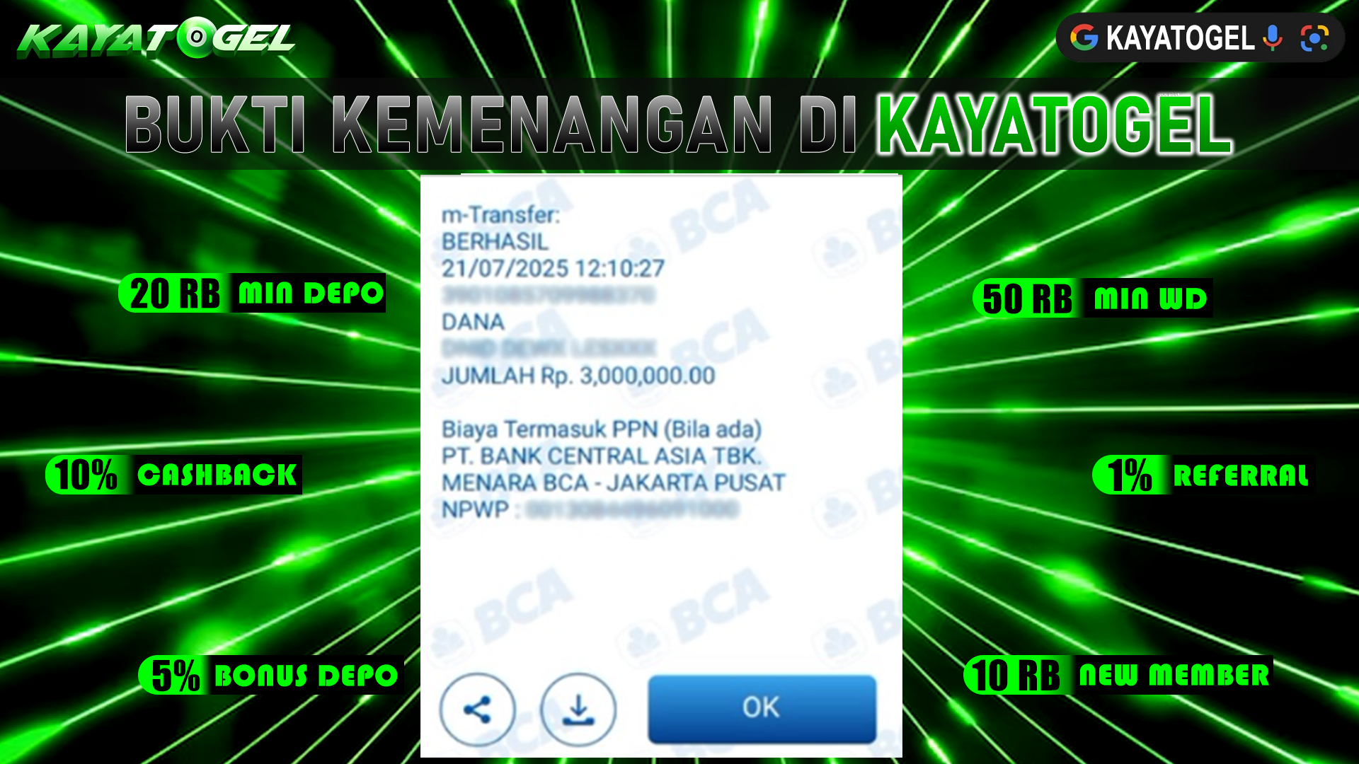 KAYATOGEL JACKPOT SLOT SUSU & KOKO Rp.3.000.000.,- LUNAS