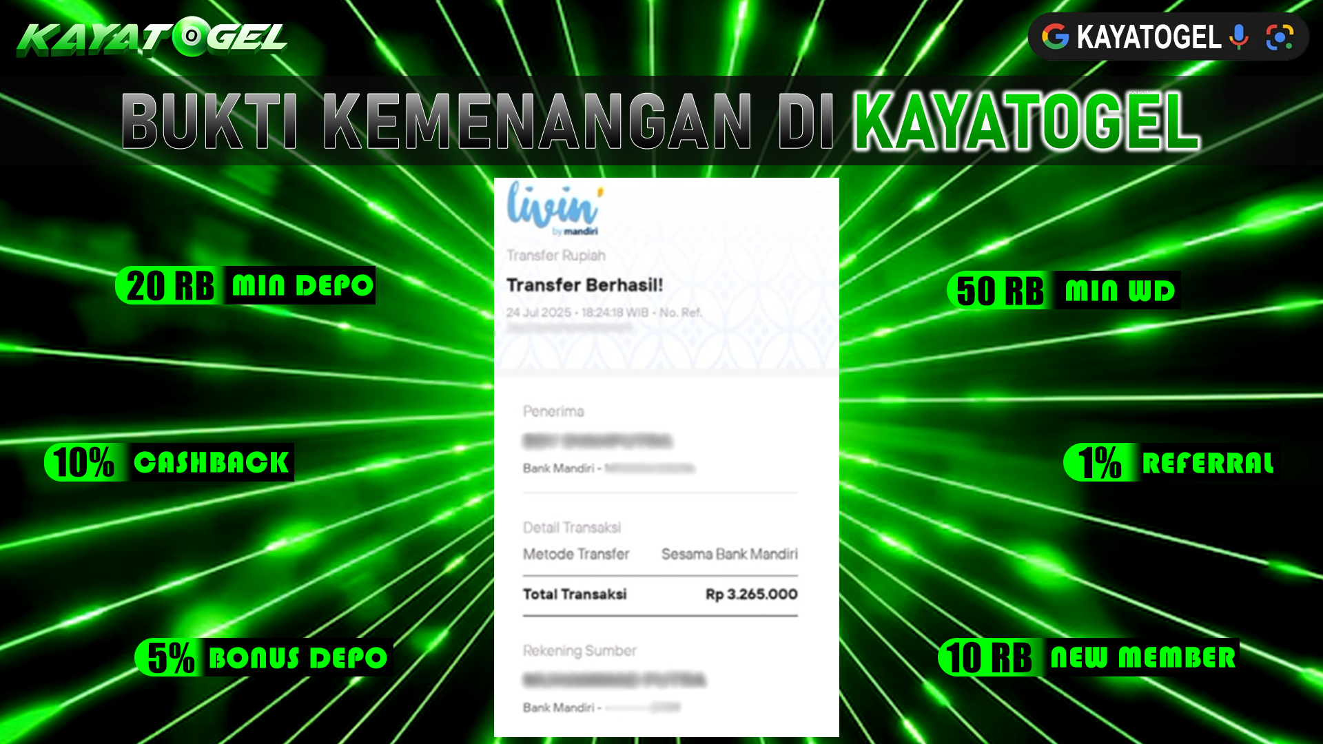 KAYATOGEL JACKPOT TOGEL PASARAN SINGAPORE Rp.3.265.000.,- LUNAS