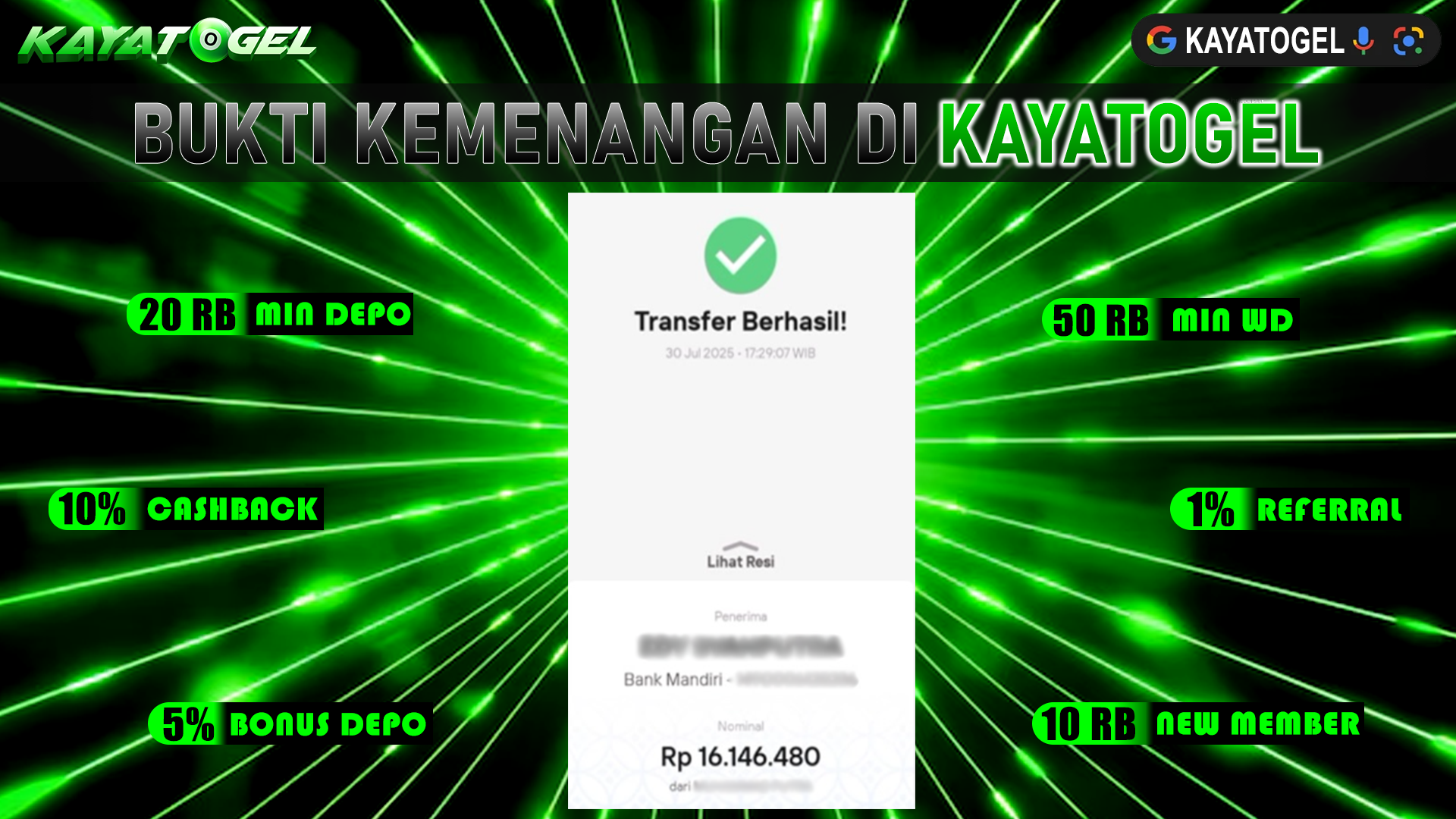 KAYATOGEL JACKPOT TOGEL PASARAN TOTO MACAU Rp.16.146.480.,- LUNAS
