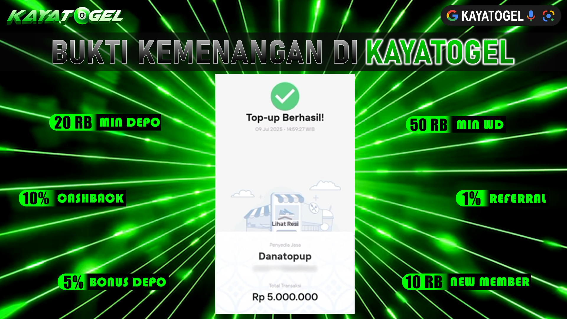 KAYATOGEL JACKPOT SLOT LUCKY LUCKY Rp.5.000.000.,- LUNAS